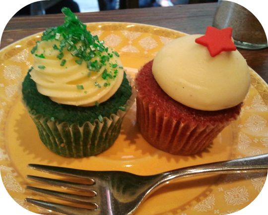 Mini Red Velvet and Mini St Patricks Day Cupcakes